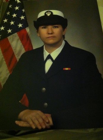 This is my sister Sara. She is in the US Navy and is currently deployed. Her family is so proud of her. - A Proud Navy Sister.