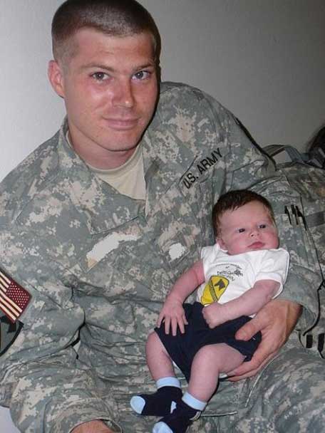 United States Army Sgt. Nathan Rew with his son Tyler "We love you Nathan, can't wait to see you soon" From your loving wife and son, Kimberly and Tyler!!