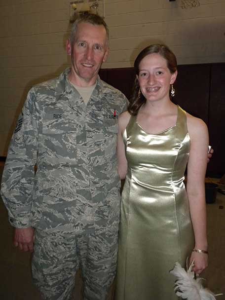 My dad and I at my senior prom. MSGT Rice with the NH Air National Guard. Truly my hero. - Brandie