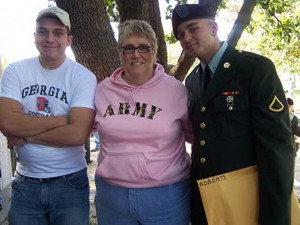 PFC Roberts with his parents, he is currently serving with the 178th MP Division of the United States Army National Guard in Iraq