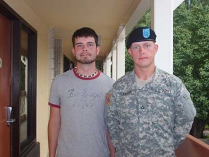 PFC Joseph Lawson with his brother
