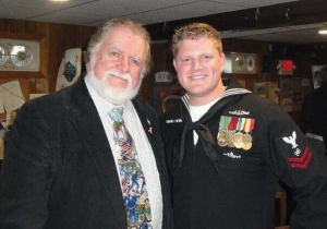 Senator Robert Letourneau of Derry, New Hampshire and Petty Officer 2nd Class Robert Goodall of the United States Navy at the VFW Post 1617