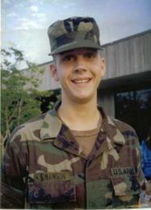 PVT Carl Swanson of the United States Army before graduating Basic Training in 1991